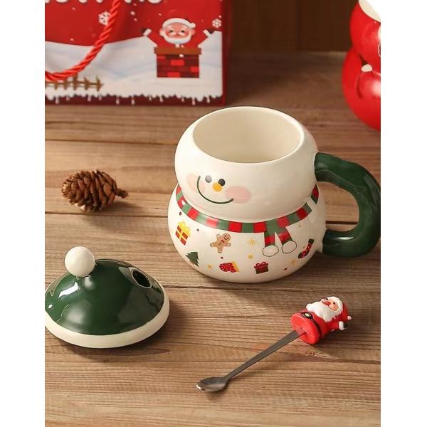 1 Piece Guarantee Ceramic Santa Mug Christmas Cup with Custom Logo Design and Spoon