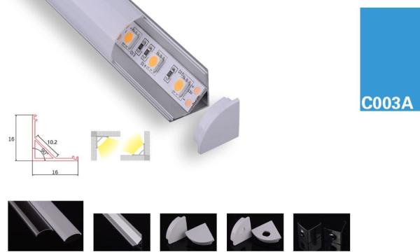 Optional PC Cover Heat Resistant LED Strip Aluminium Extrusion Profile For Housing