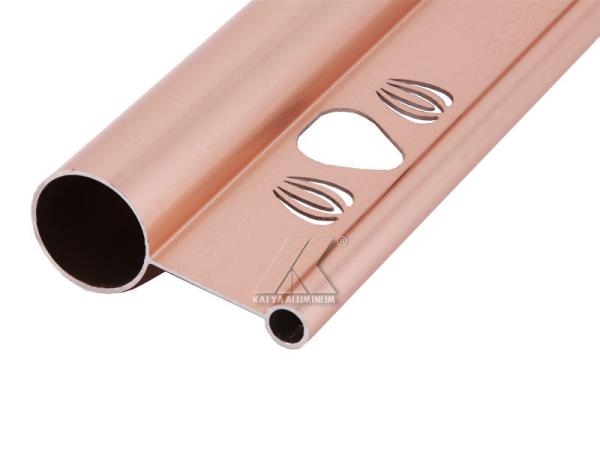 Luxury Rose Curtain Rod Extrusted Anodized Aluminum Profile For Decoration