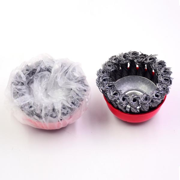 Industrial Polishing Steel Rust Cleaning Brush , Wire Disc Angle Grinder Cup Brush