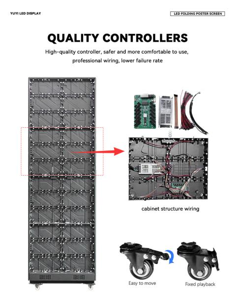 Foldable LED Poster Display with P1.25 P1.5 P1.8 P2.5mm Pixel Pitch and GOB Process for Indoor Use