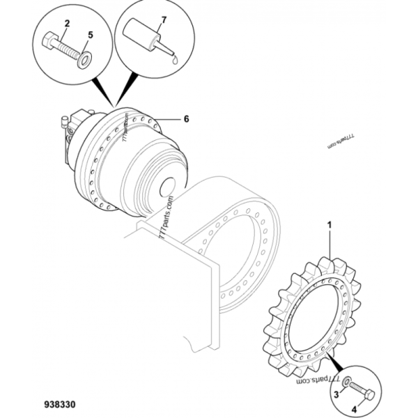 JCB360 JS360 Final Drive for JCB Excavator Spare Parts 05/204600 05204600 Hydraulic Motor Reducer