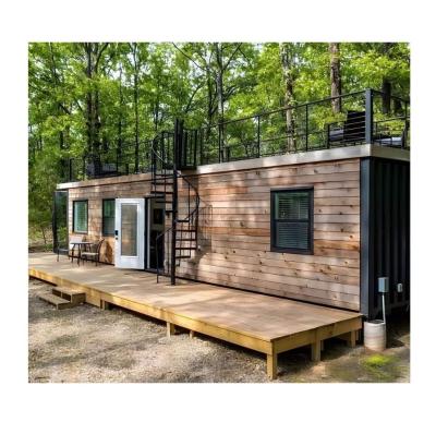 Main Structure Galvanized Steel Square Tubes Wooden Container Family House European Union Australia 40ft 2 Bedroom 1 Hall