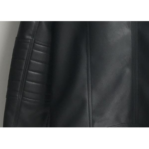 Solid Color Mens PU Jacket , Casual Style Fashion Pu Faux Leather Jacket Coat