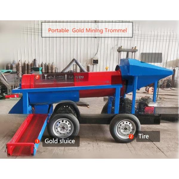 3KW Mobile Mini Alluvial Gold Wash Plant Machine Gold Washing Trommel Screen with 3