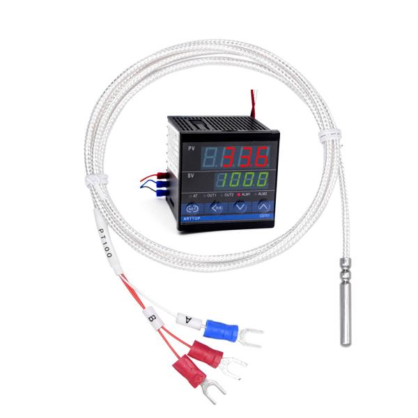 Temperature Controller Thermocouple Sensor Cable Stainless Steel Probe Tube PT100 -50°C~200°C