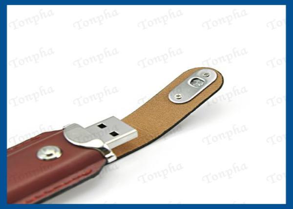 Logo Free Leather USB Flash Drive , Leather Bracelet Usb Flash Drive