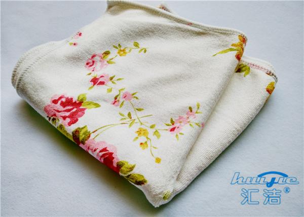 Microfiber Heat Transfer Printing Flower Clean Microfiber Cloth , 3pcs x 12 x 24