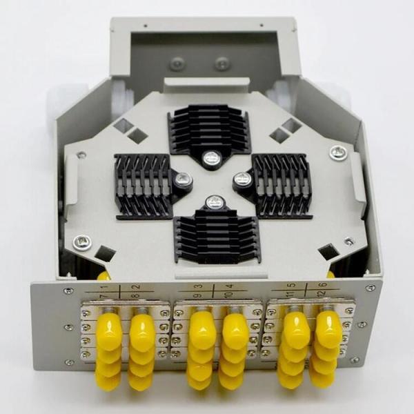 24 Core DIN Rail Fiber Optic Cable Patch Panel 12 ST Duplex Adapter Terminal Connection Box