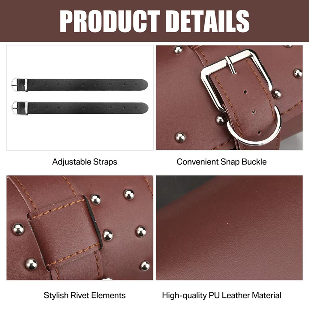 Motorcycle Bag Front Rear Fork Tool Saddlebag for Sportster Dyna Softail Chopper Bobber Cruiser PU Leather Luggage Bags