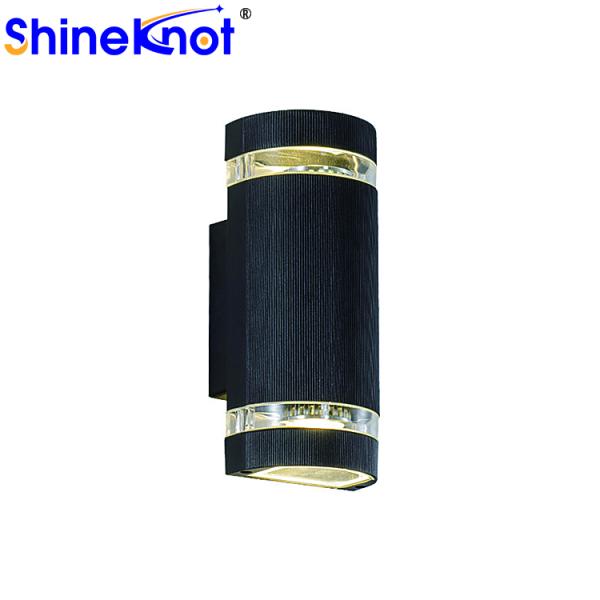 Long Lifespan Modern 12W Black Wall Light With Two Head Transparent Cover By Gu10 Spotlight 2Pcs