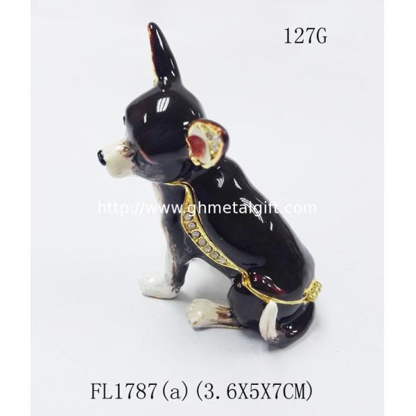 dog bejeweled trinket box dog alloy decorative crafts pewter ornament home decorative