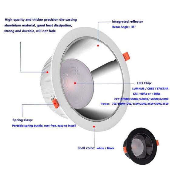 12W 15W 25W привело утопленный вниз со светлое легкого устанавливает потолок Downlight крытый