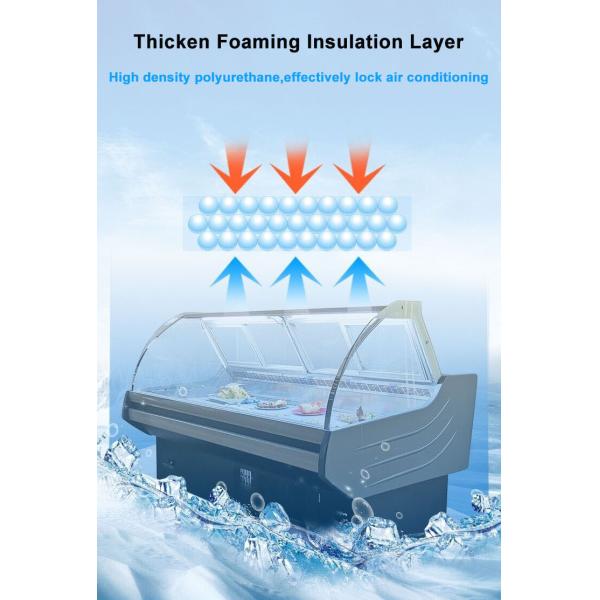 Дверь переднего сальто холодильника гастронома мяса охладителя открытой выкладки магазина мяса стеклянная