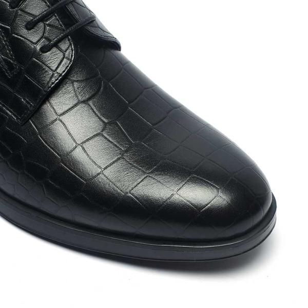 Durable Breathable Autumn Black Leather Dress Shoes