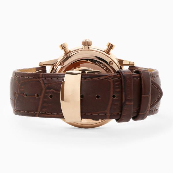 Sapphire Crystal Quartz Wrist Watches , Rose Gold Luxury Watch With Butterfly Hook