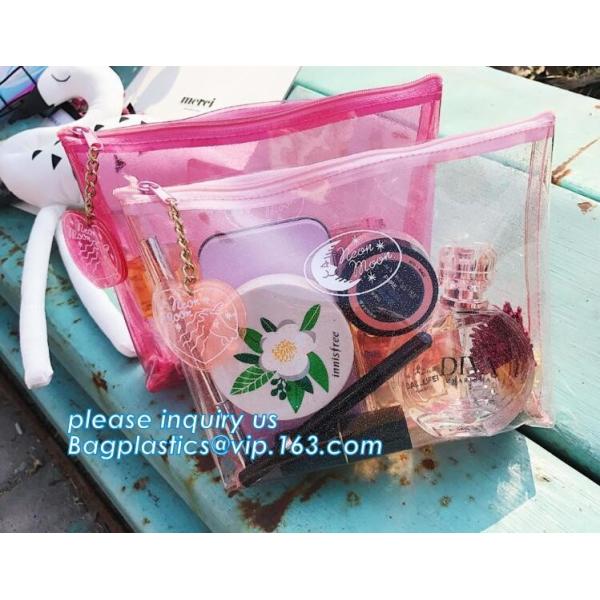 have fashion sense bag,classic cosmetic bag,space utilization,Pvc Document Clear Plastic Snap Button File Bag bagease