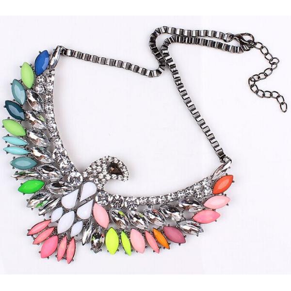 Exaggerated wind wings jewelry diamond crystal pendant eagle head necklace jewelry