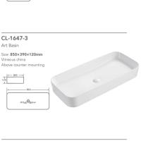In Stock Bathroom Vanity White Single Porcelain Wash Basin Rectangular Platform Ceramic Washing Basins Countertop Bathroom Sinks