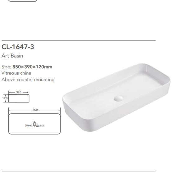 Meuble-lavabo de salle de bain en stock, blanc, simple, avec vasque en porcelaine, plateforme rectangulaire, lavabos en céramique, lavabos de salle de bain sur plan