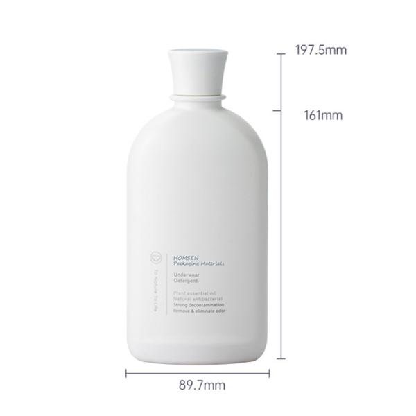 500ml White HDPE PET ellipse smooth with white Lid for shampoo lotion bottle