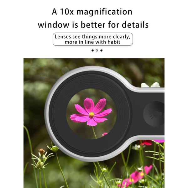 Custom Identification Competitive Price Hand Held 3 Led Lights Magnifier with Ruler Inside Optical Instruments Magnifying Glass