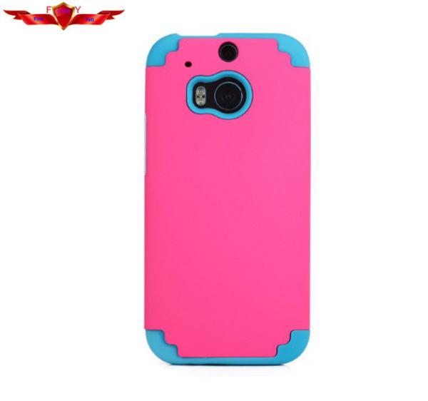 HTC M7 M8 PC+Silicone 2IN1 Cover Cases Multi Color