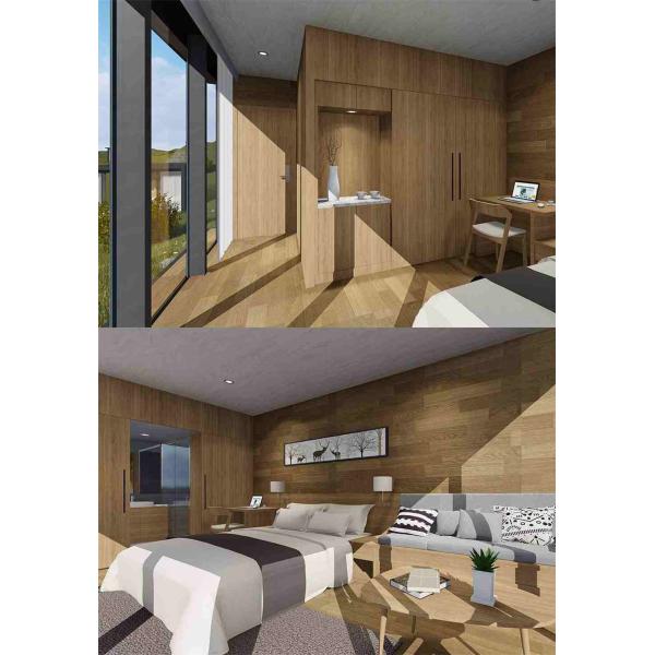 Beautiful Steel Prefab Homes With Tempered Glass Curtain Wall Door Prefab Villa