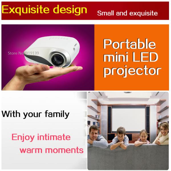 Color Package Video Projector HDMI USB VGA Compatible For iPhone Android Phone Good Price
