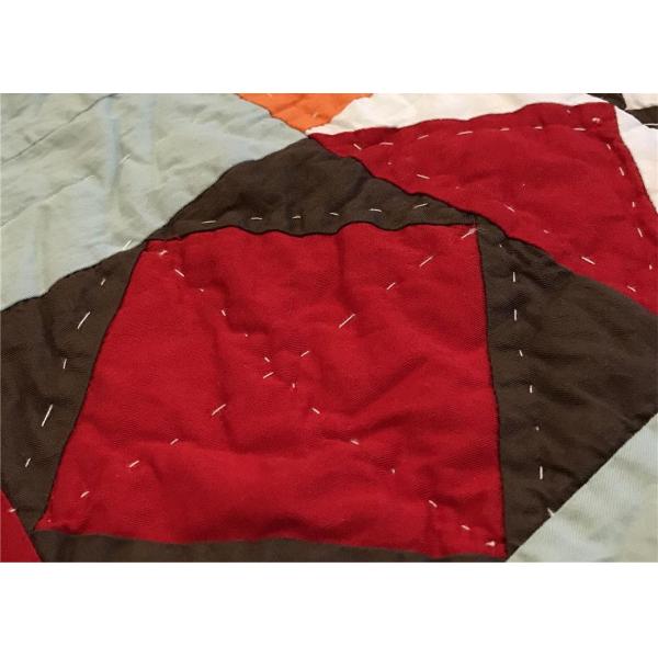 Patchwork Geometric Bedding Sets , Quilting Handmade Twin Bed Sets For Adults