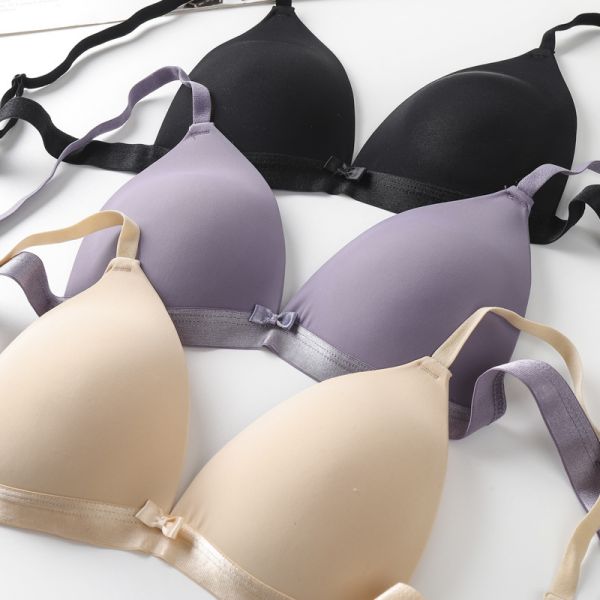 S Size Gathered Bra Female Sexy Triangle Cup Thin Suspenders Seamless Beauty Back Student Underwear Female Adjustable Bra