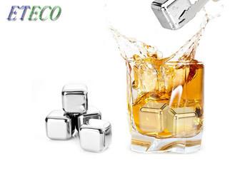 Silver Stainless Steel Ice Cubes Safe Buffer Polished Long Use Time No Rust