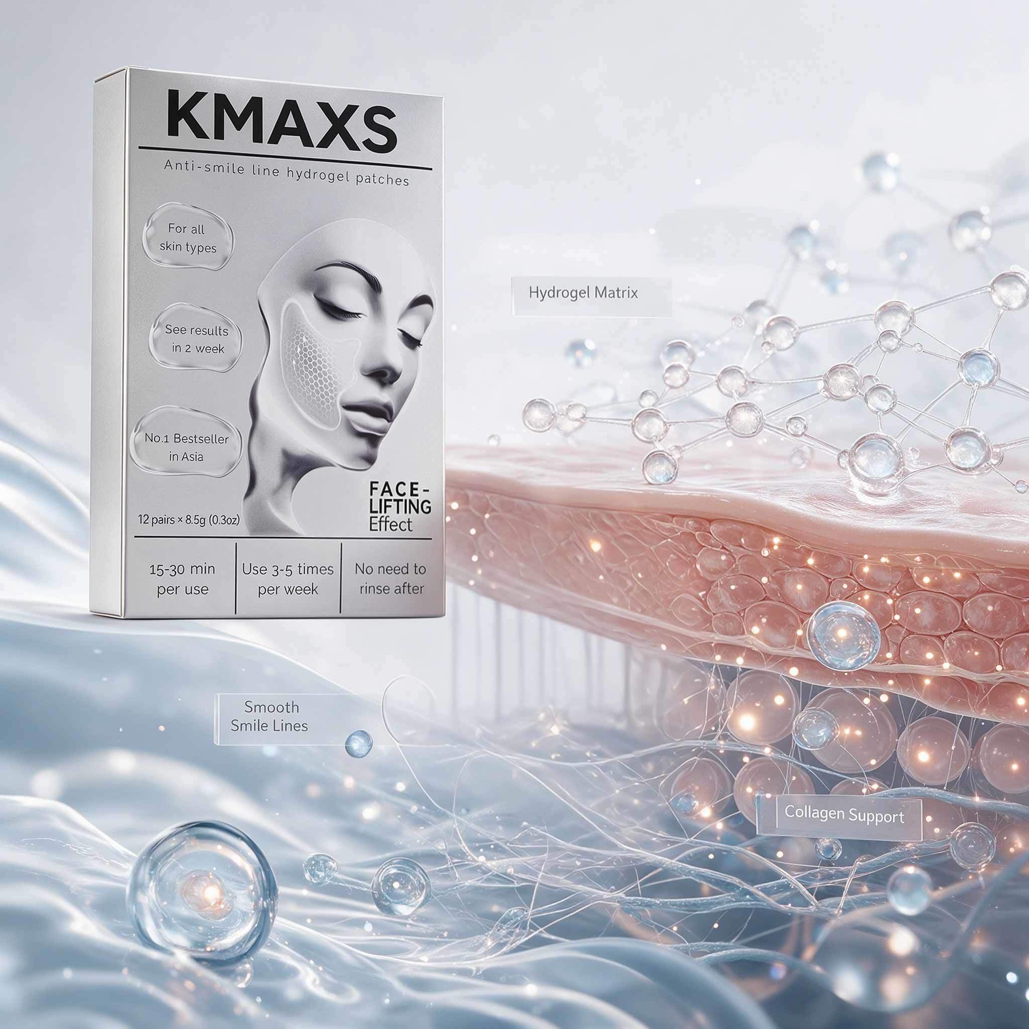Anti Smile Line Facial Hydrogel Sheet Mask Patches Deep Hydrating Lifting Wrinkle