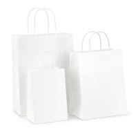 Sacos de papel com alça para compras de presentes Papel Kraft personalizado luxo preto branco marrom