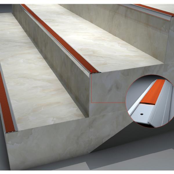 лестница 33x52mm алюминиевая обнюхивая отделку края анодированную с резиной PVC