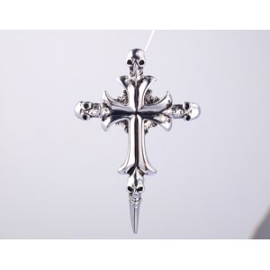 925 Sterling Silver Pendant с цирконом Религиозный подвесок Черепный крест Подвесок с 19' Chain hip hop ice