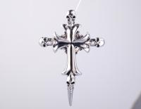 925 Sterling Silver Pendant with Zircon Religious pendant Skull Cross Pendant with 19'' Chain hip hop ice