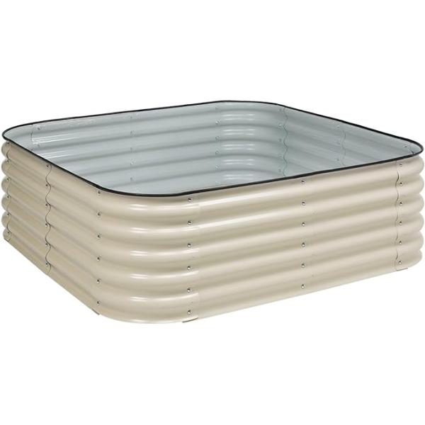 4.9×4.9×1.4 Ft Metal Raised Bed Galvanized Planters For Gardening