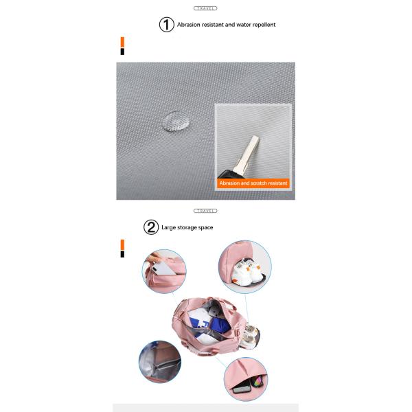 Multiple Color Nylon Travel Bag With Handle Dry And Wet Separation