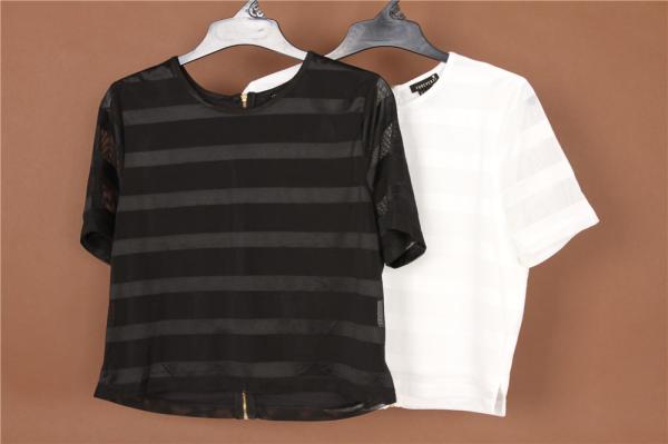 Lounge Ladies Striped Cotton Tops Black And White Striped Shirt