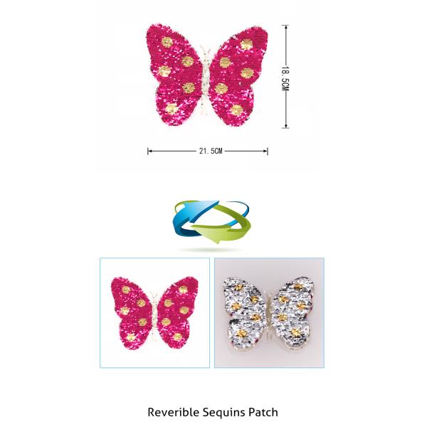 Various Styles Sequin Embroidery Patches Butterfly Series For Garment / Bags