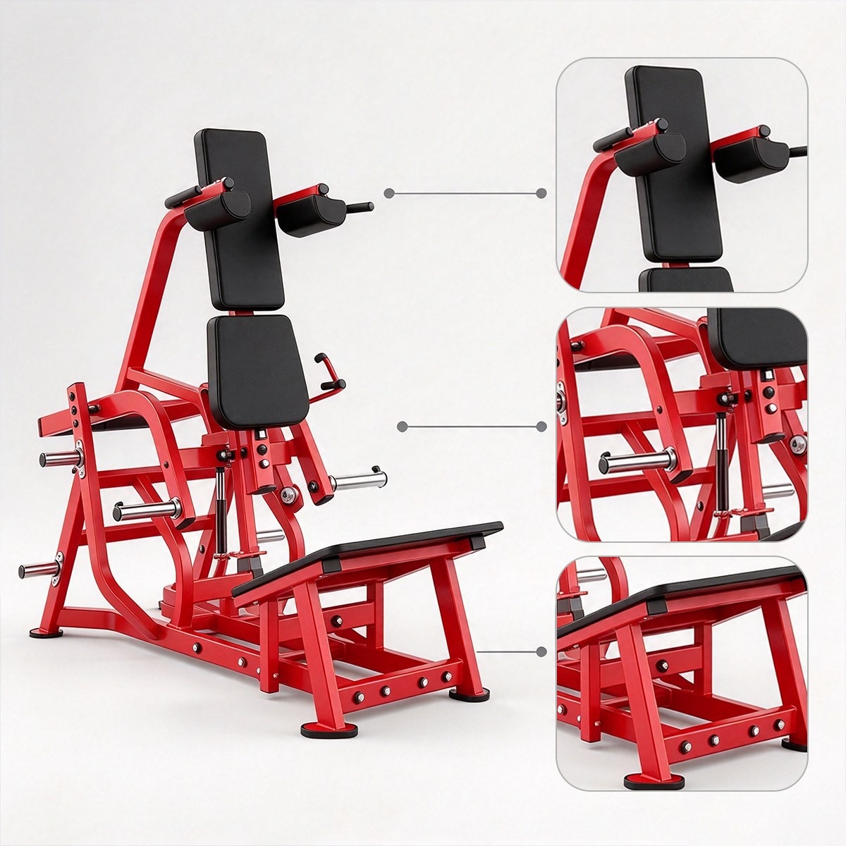 V Squat Machine Steel Plate Loaded Leg Training Equipment for Commercial Gym Strength Workouts