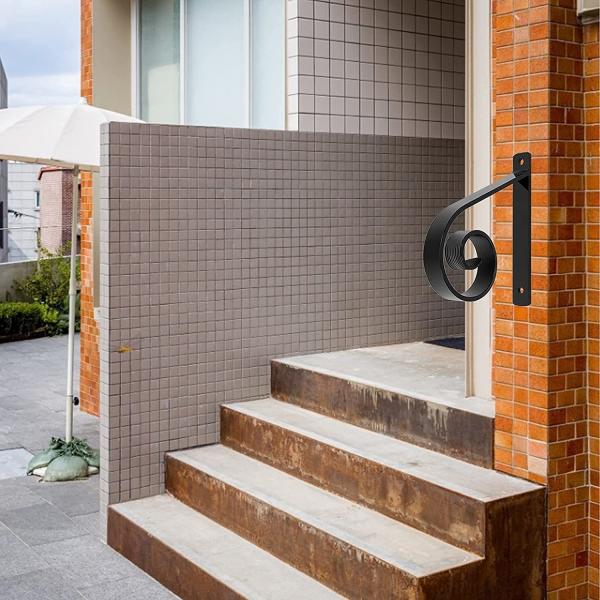 1 or 2 Steps Railing Iron Outdoor Handrail Bracket for Steel Stairway Support Hardware