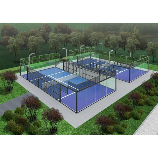 Système de cour de padel en verre haut de gamme Facilité de tennis personnalisable professionnelle