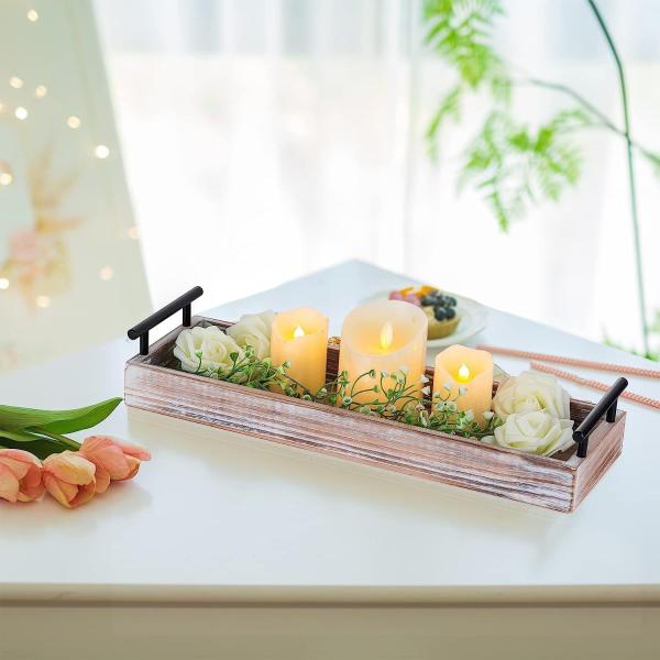 Custom Wooden Candle Holder Tray - Farmhouse Decor Centerpiece