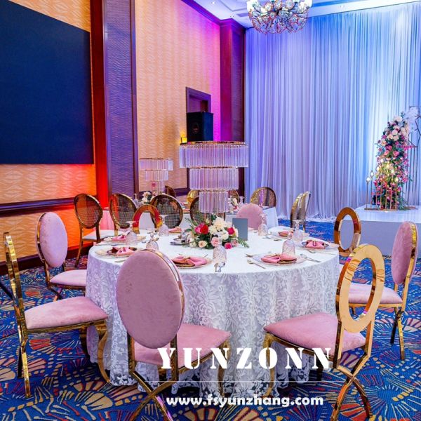 Luxury Gold Rustic Wedding Event Chair for Bride and Groom Modern Metal Banquet or Restaurant Chair