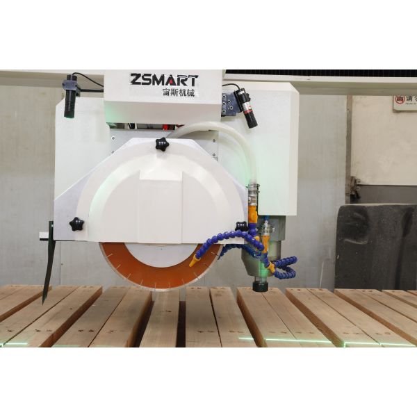 ZEUS 4+3 AXIS BRIDGE CUTTING MACHINE 15KW+7.5KW 3200*2000MM CUT 100MM STONE CNC MACHINERY improve productivity save money free  after sales training custom logo servo motor spindle camera suction
