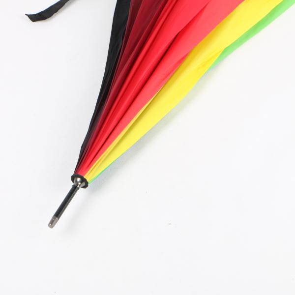 23 Inch Rainbow Golf Umbrella , Automatic Open compact Umbrella With Hook Handle