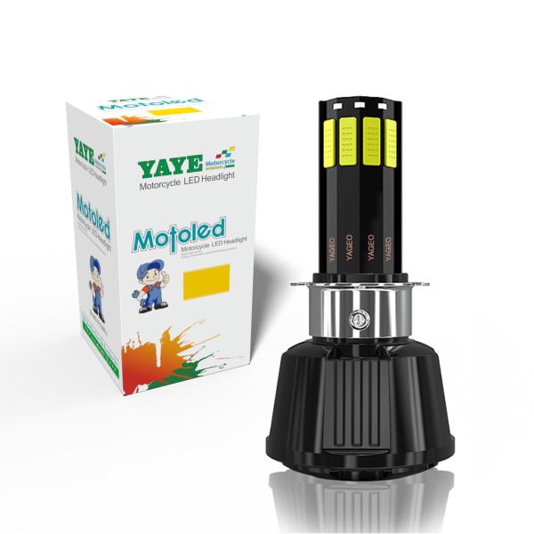 AC DC 8-80V H4 Ba20d HS1 H6 P15D COB Motorcycle Headlight Bulb White Yellow Blue