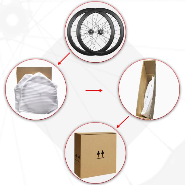 Carbon 700C Fixed Gear Wheelset 50mm Vacuum Rim Road Bike Wheelset